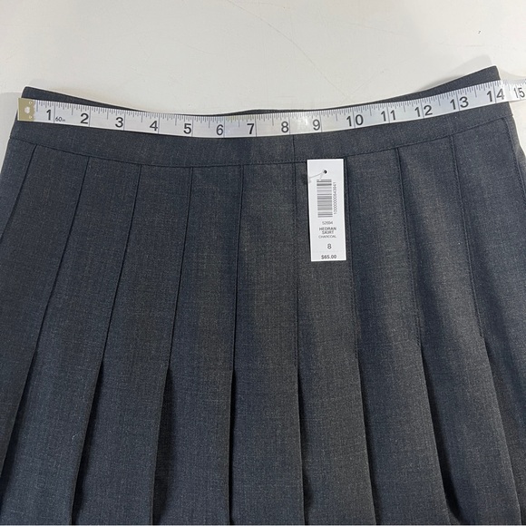 Aritzia Talula Hedran Skirt 8 Charcoal Pleated School Girl Skater Skirt NWT - Picture 9 of 10
